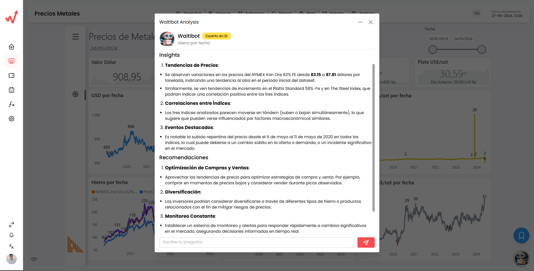 Consultas en lenguaje natural y agentes que ejecutan análisis de datos. Comprenden el contexto de tus reportes.